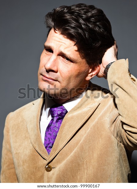 Confused Business Man Scratching His Hair Stock Photo Edit Now