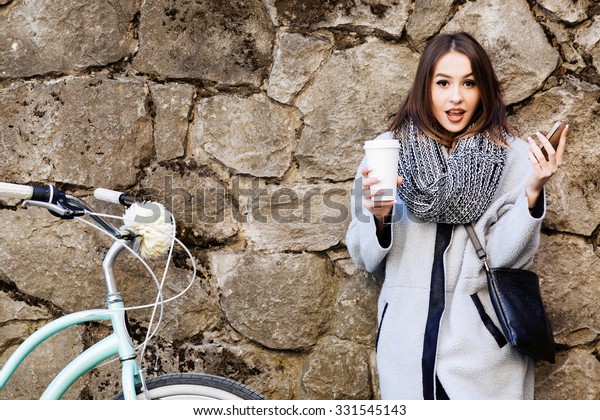 Confused Girl Short Hair Wearing Gray Stock Photo Edit Now 331545143