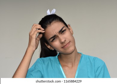 Confused Latina Female Nurse