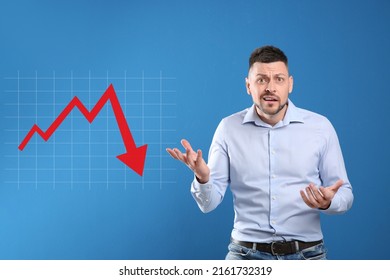 Confused Man Illustration Falling Down Chart Stock Photo 2161732319 ...