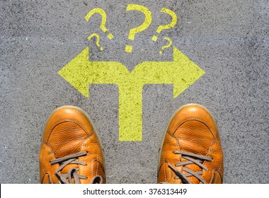 Confused which way to go or choose direction concept