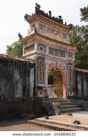 The cong gate at the entrance to the tu duc tomb in duong xuan thong village near hue, vietnam, indochina, southeast asia, asia