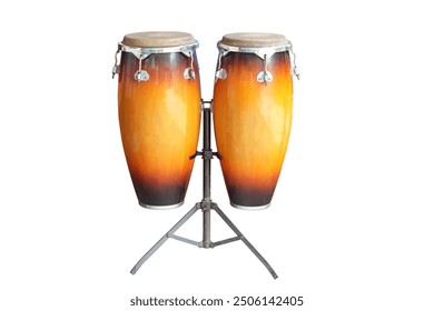 Conga drum or tumbadora isolated on white background. Concept, musical instrument for rhythm of music to make more fun for performing on dancing with conga latin rhythm.                 - Powered by Shutterstock