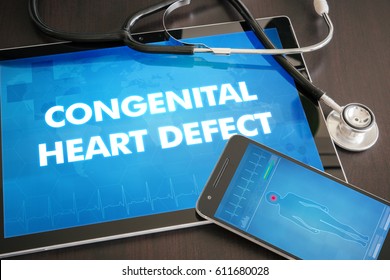 Congenital Heart Defect (congenital Disorder) Diagnosis Medical Concept On Tablet Screen With Stethoscope.
