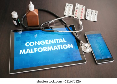 Congenital Malformation (congenital Disorder) Diagnosis Medical Concept On Tablet Screen With Stethoscope.