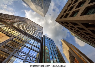 Conglomeration of superstructures against the blue sky - Shutterstock ID 312255803