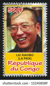 CONGO - CIRCA 2011: Stamp Printed By Congo, Shows Liu Xiaobo, Circa 2011