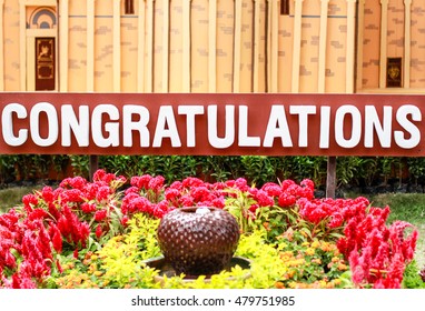 Congratulation banner.
