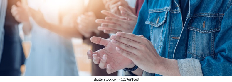 Congratulation. Business Event Conference, Celebrated, Success of the organization. The winner people customer service evaluation teamwork. Corporate business people success. Celebrate Business. - Shutterstock ID 1289691868
