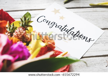 Congratulation card with flower bouquet