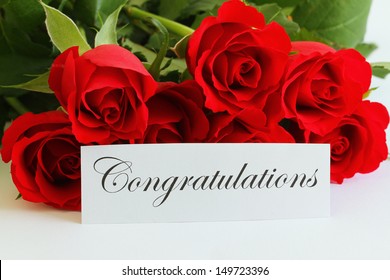 Thank You Card Red Roses Bouquet Stock Photo 149110982 