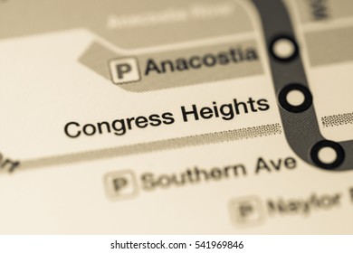 Congress Heights Station. Washington DC Metro Map.