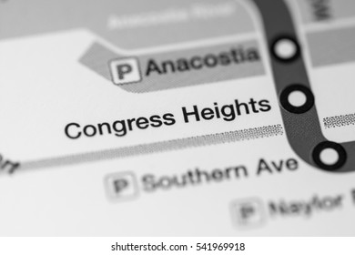 Congress Heights Station. Washington DC Metro Map.