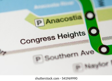 Congress Heights Station. Washington DC Metro Map.