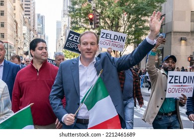 Congressman Lee Zeldin Marches At Annual Columbus Day Parade On Fifth Avenue In Manhattan On October 10, 2022