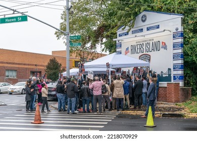 Congressman Lee Zeldin Thanks NYC Correction Officers' Benevolent Association For Endorsement For Governor At Rikers Island Sign On October 24, 2022