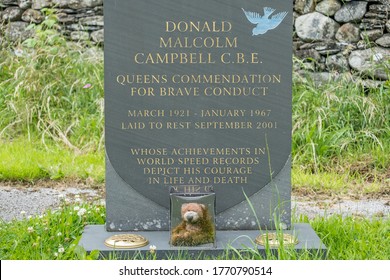 Coniston, Cumbria, UK. July 2020. Grave Of Donald Campbell.