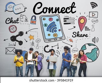 Connect Social Media Social Networking Concept