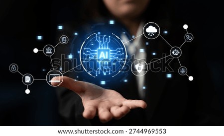 Connected AI platform links cloud services, security, finance and mobile workflows, enabling automation, data analytics and governance for modern digital business. Corpus