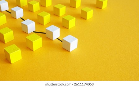 Connected cubes as a logical sequence of actions. Structured thinking.