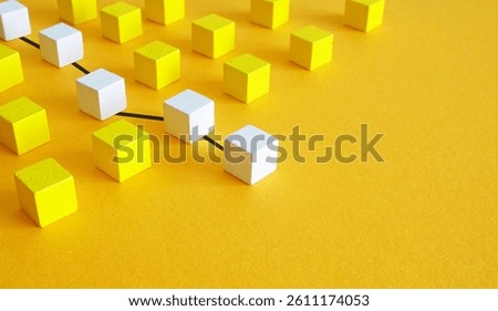 Connected cubes as a logical sequence of actions. Structured thinking.
