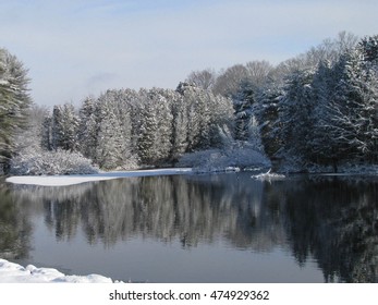 Connecticut Lake In Winter