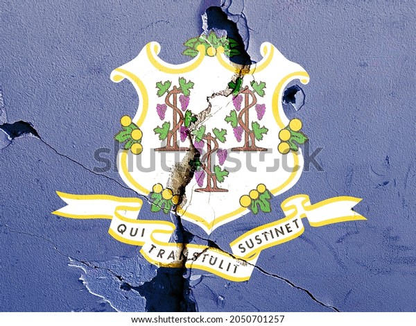 Connecticut State Flag icon grunge pattern\
painted on old weathered broken wall background, abstract US State\
Connecticut politics economy election society history issues\
concept texture\
wallpaper