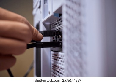 Connecting a Cable to a Computer Server for Proper Functionality and Communication Needs