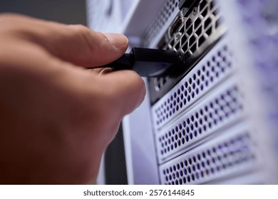 Connecting a Cable to a Computer Server for Proper Functionality and Communication Needs