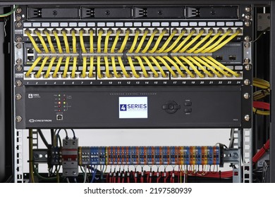 Connecting Ethernet Switch Using Patch Cords Stock Photo 2197580939