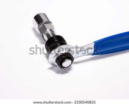 Connecting rod removal key. Bicycle crank wrench tool, crank squeeze. Crank bicycle key. Screwdriver for adjusting bicycle pedals.
