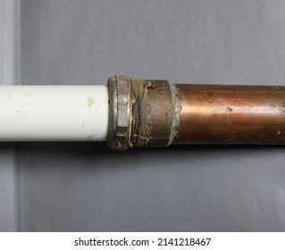 The Connection Between A Plastic And Copper Plumbing Pipe