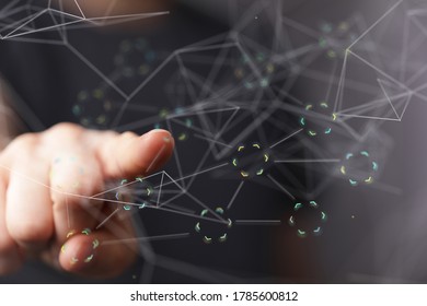 connection binary code interface digital touch