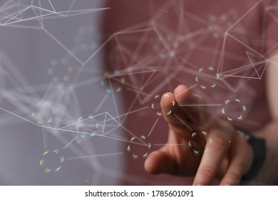 connection binary code interface digital touch