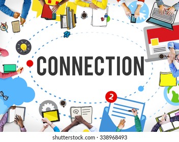 Connection Community Teamwork Technology Concept Stock Photo 338968493 ...