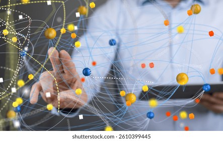 connection data cloud holding in hand