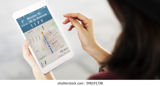 Connection Map Navigation Direction Concept