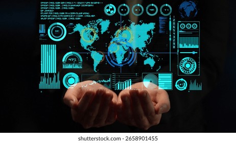 Connection network visualization showing global connection, network communication, digital connection analytic. Connect networks tool support real-time insight and improve connection system. Thunk