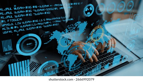 Connection network visualization showing global connection, network communication, digital connection analytic. Connect networks tool support real-time insight and improve connection system. Thunk