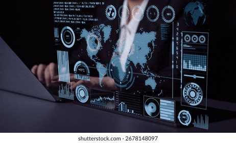 Connection network visualization showing global connection, network communication, digital connection analytic. Connect networks tool support real-time insight and improve connection system. Thunk