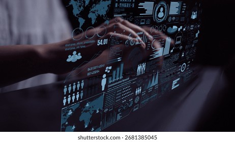 Connection network visualization showing global connection, network communication, digital connection analytic. Connect networks tool support real-time insight and improve connection system. Thunk