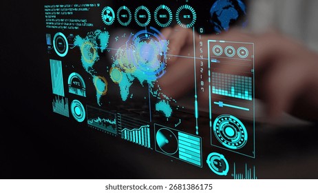 Connection network visualization showing global connection, network communication, digital connection analytic. Connect networks tool support real-time insight and improve connection system. Thunk