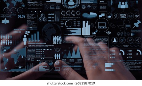 Connection network visualization showing global connection, network communication, digital connection analytic. Connect networks tool support real-time insight and improve connection system. Thunk - Powered by Shutterstock - Get 15% off with code: PIKWIZARD15