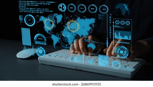 Connection network visualization showing global connection, network communication, digital connection analytic. Connect networks tool support real-time insight and improve connection system. Thunk