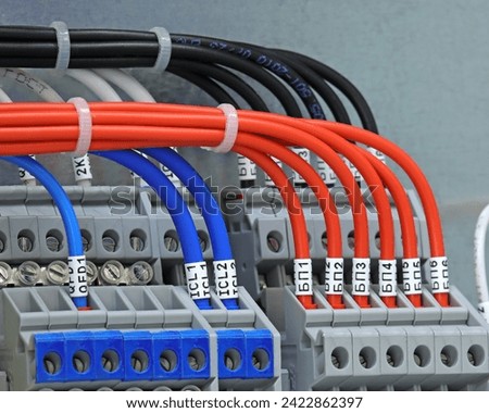 Connection to  terminals by wiring method. Terminals on the diner, which is located on a metal circuit board.