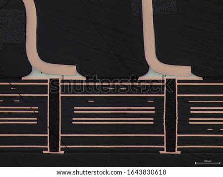 Connector connection with PCB crossection