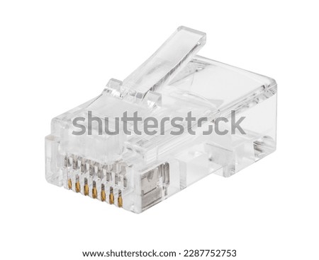 connector rj45 on white background. transparent plug ethernet rj-45 connector to connect to the Internet on a white background ストックフォト © 