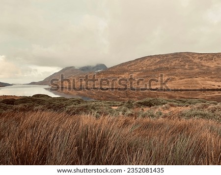 Similar – A big cloud hangs over a fjord