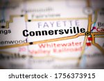 Connersville. Indiana. USA on a geography map