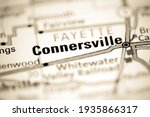 Connersville. Indiana. USA on a geography map